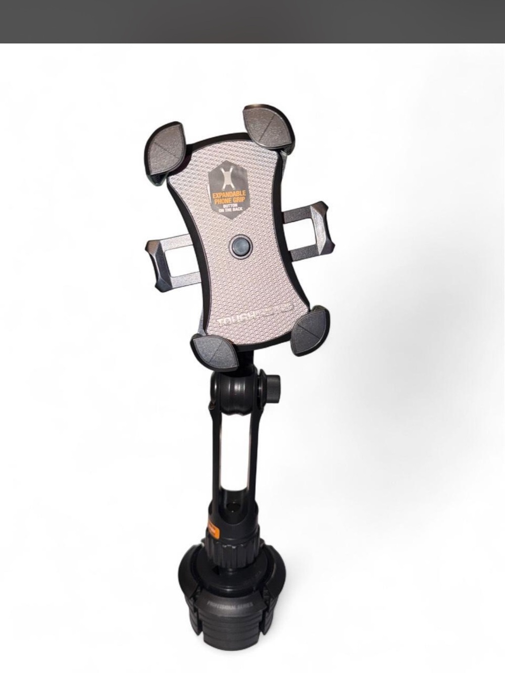 Toughtested Adjustable Car Cup Phone Mount Holder in Black and Gray